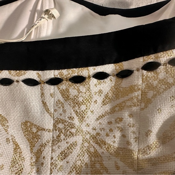 Lilly Pulitzer Strapless White and Gold with Black beaded accents Dress - Picture 6 of 7